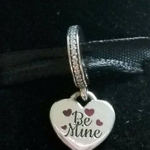 Authentic PANDORA Sterling Silver Be Mine Dangle Charm ENG792017CZ_4 USA EXCL - Picture 2 of 6